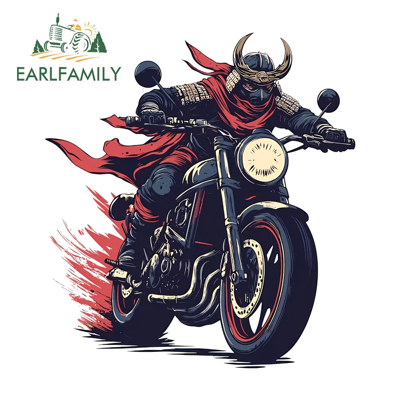 EARLFAMILY Japanese Style Samurai Driving Car Stickers Simple Occlusion Scratch Decals Waterproof Vinyl Windshield Car Goods