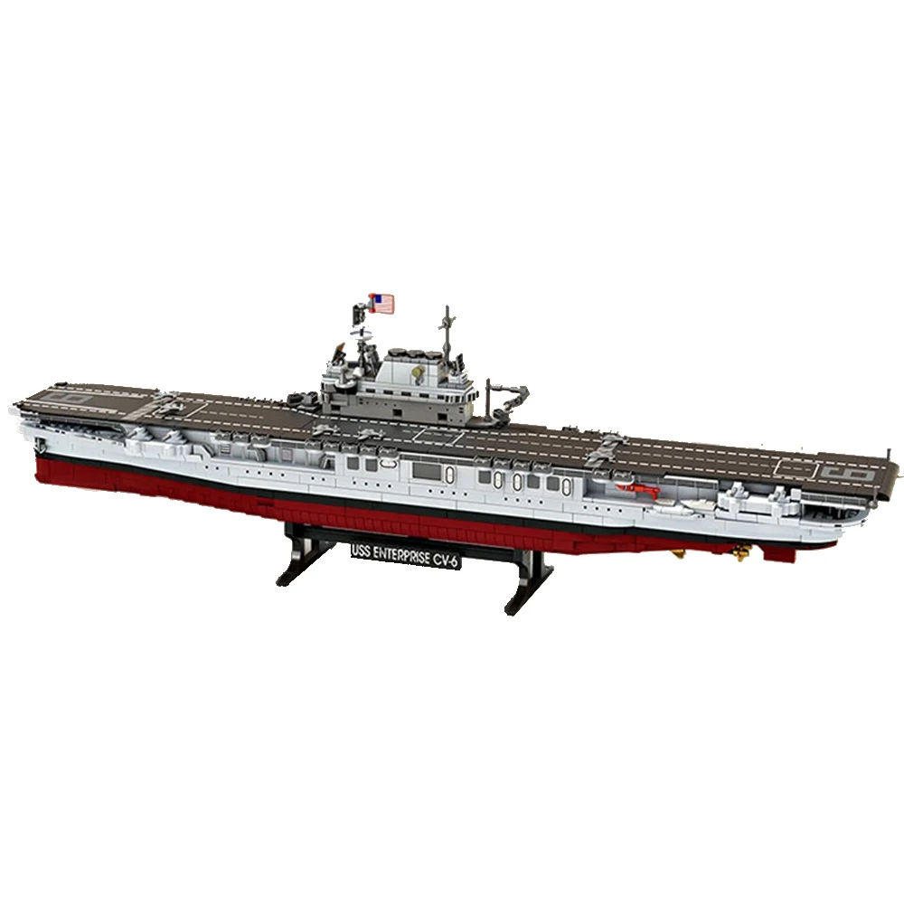 USS CV-6 مؤسسة اللبنات مجموعات ، البحرية العسكرية حاملة الطائرات سفينة حربية الطوب أطقم منمذجة لعب الكبار الاطفال هدية 1883 قطعة