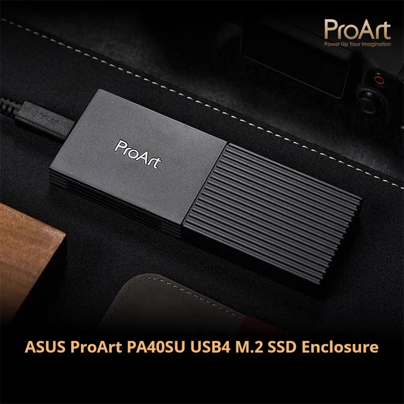 ASUS ProArt PA40SU USB4 M.2 SSD Enclosure 40Gbps NVMe SATA 2230/2280 External Solid State Drive Case with Active Cooling Fan
