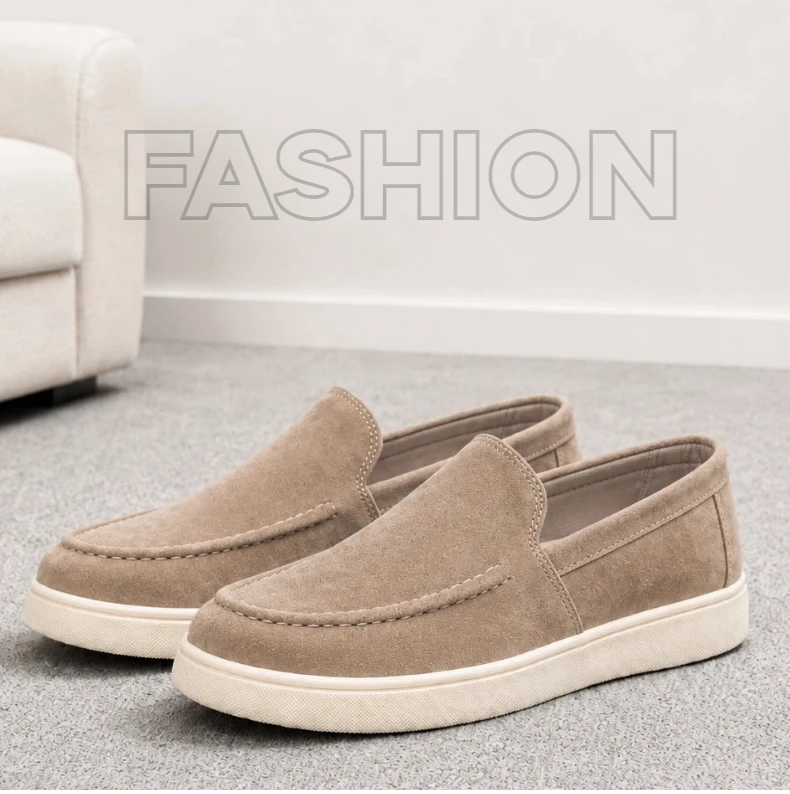 Herren-Freizeitschuhe, Wildleder-Loafer, klassischer britischer Stil, Herrenschuhe, leichte, weiche Mokassins, Slip-on-Fahrschuhe für Herren – Detail 2