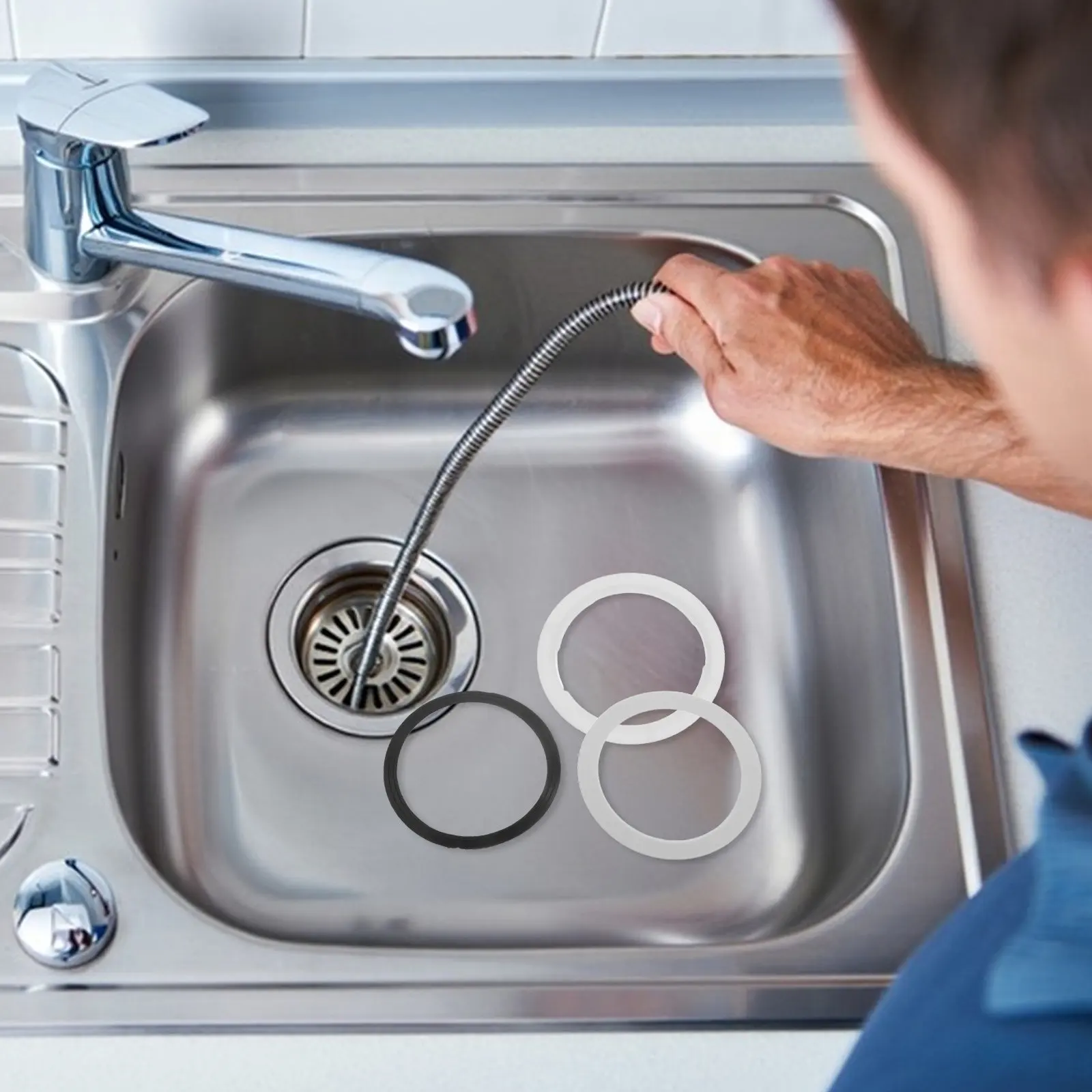 

6Pcs Sink Drain Accessories Seal Kit 110Mm Universal Fit 87Mm Rubber Gasket 83Mm Nut for Kitchen Sink Strainer Leakproof