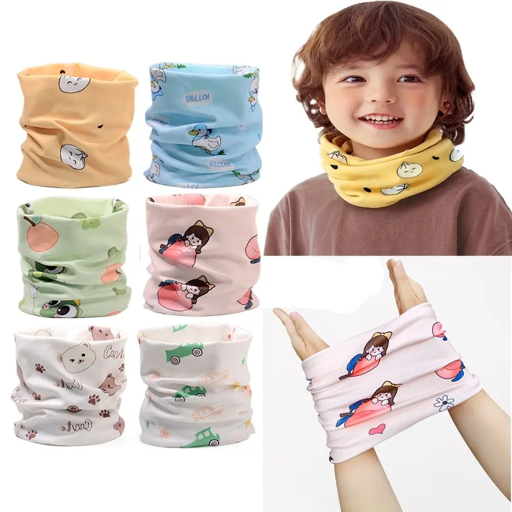 Bib Thermal Neck Warmer Thickened Snap Fastener Children Winter Scarves Warm Neck Cover Windproof Coldproof Snood Cowl Tube