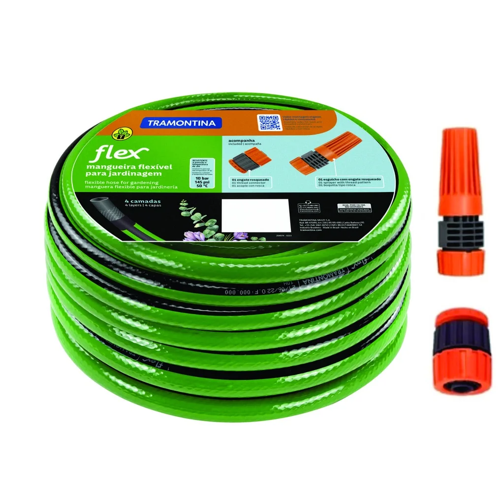 Garden Hose 10m meters Flexible Tramontina Reinforced Backyard