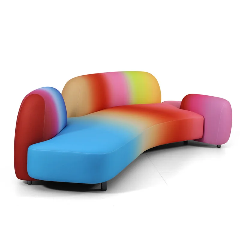

Rainbow reef special-shaped sofa modern simple living room apartment designer furniture fabric curved sofa