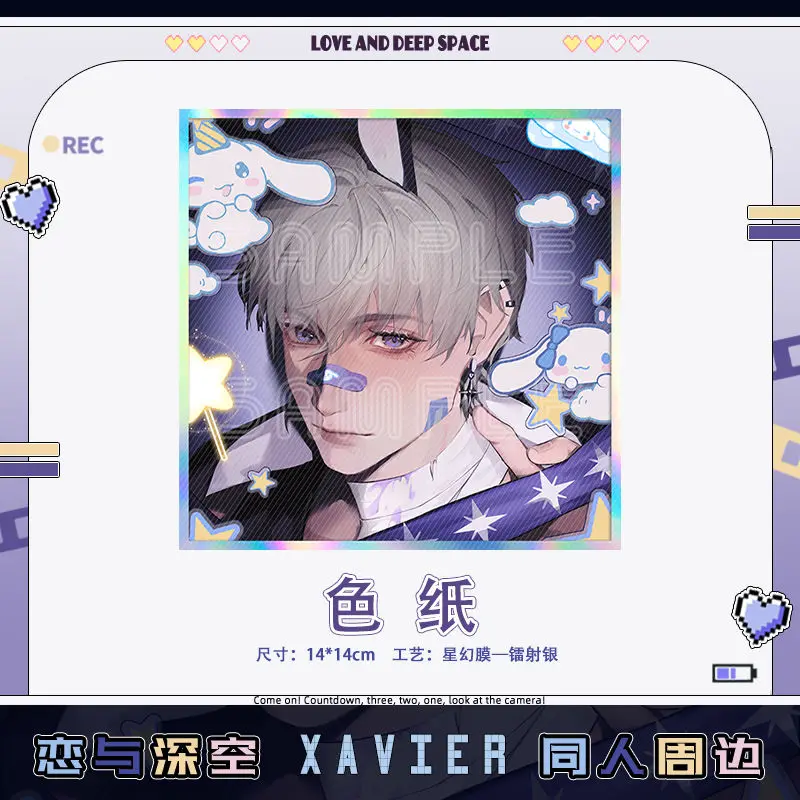 الحب والفضاء العميق Xavier تأثيري الاكريليك تذكرة Stubs أنيمي بروش شارة ظهره الملابس والاكسسوارات ورقة ملونة