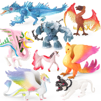 Oenux Phoenix Cerberus Ice Monster Model Cerberus Griffin Dragon Dinosaurs Action Figures Animals Toy Collection Kid Gift