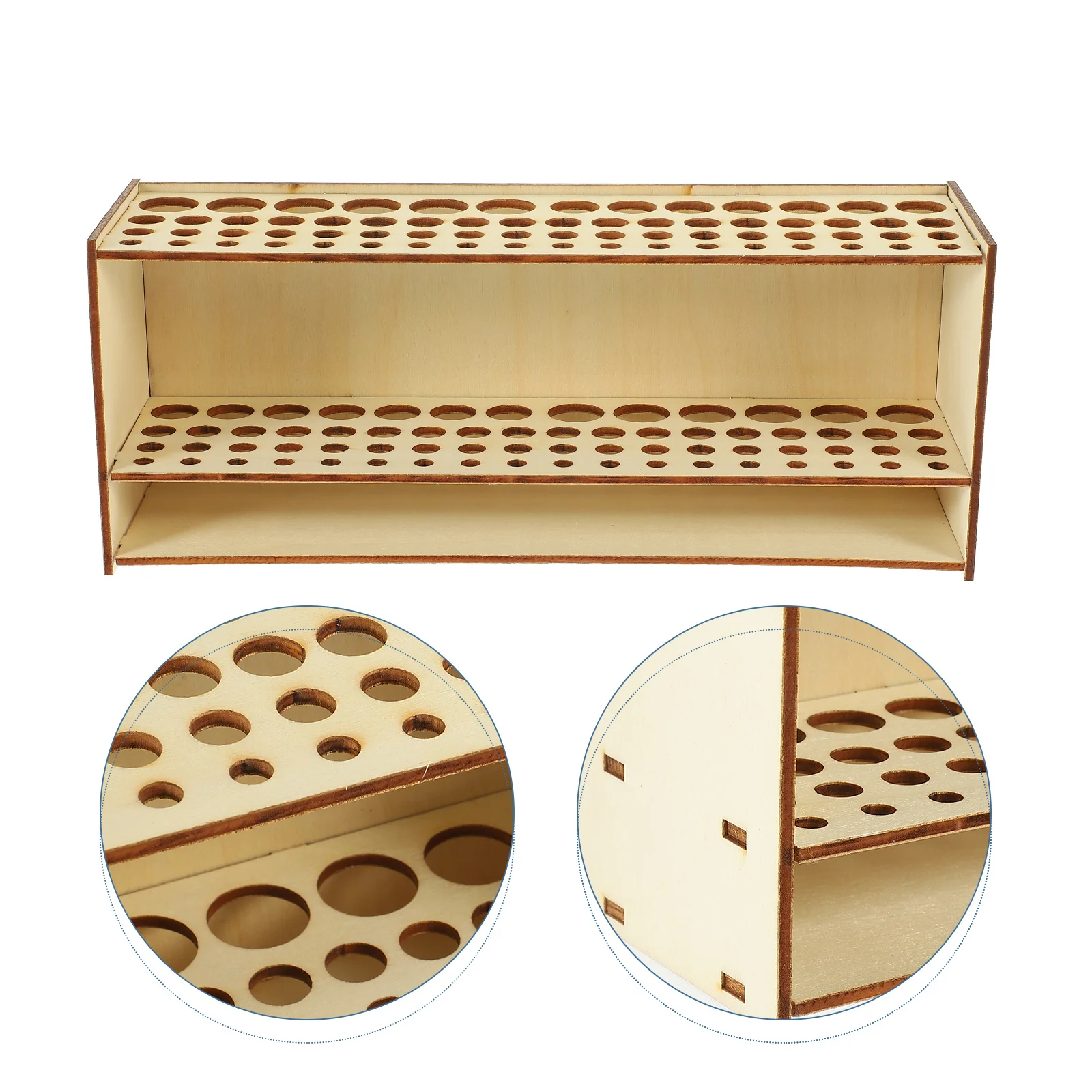 

Wood Paint Brush Storage Holder Durable Multi-Slot Desk Organizer Rack for Pens Pencils Makeup Art Tools Paint Brush Holder