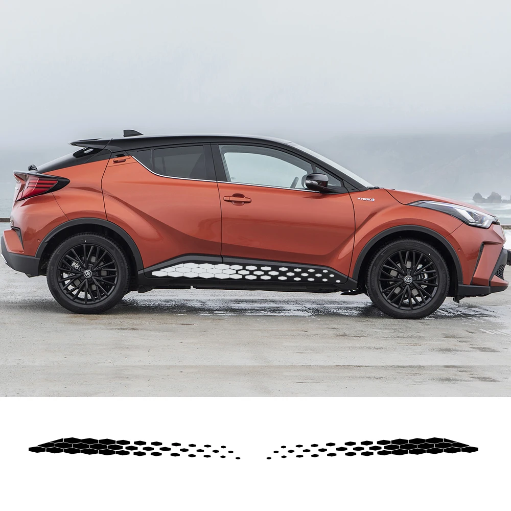 Car Side Skirt Body Under Strips Decal Stickers Vinyl Door Side Stickers for TOYOTA C-HR CHR Car Styling Accessories