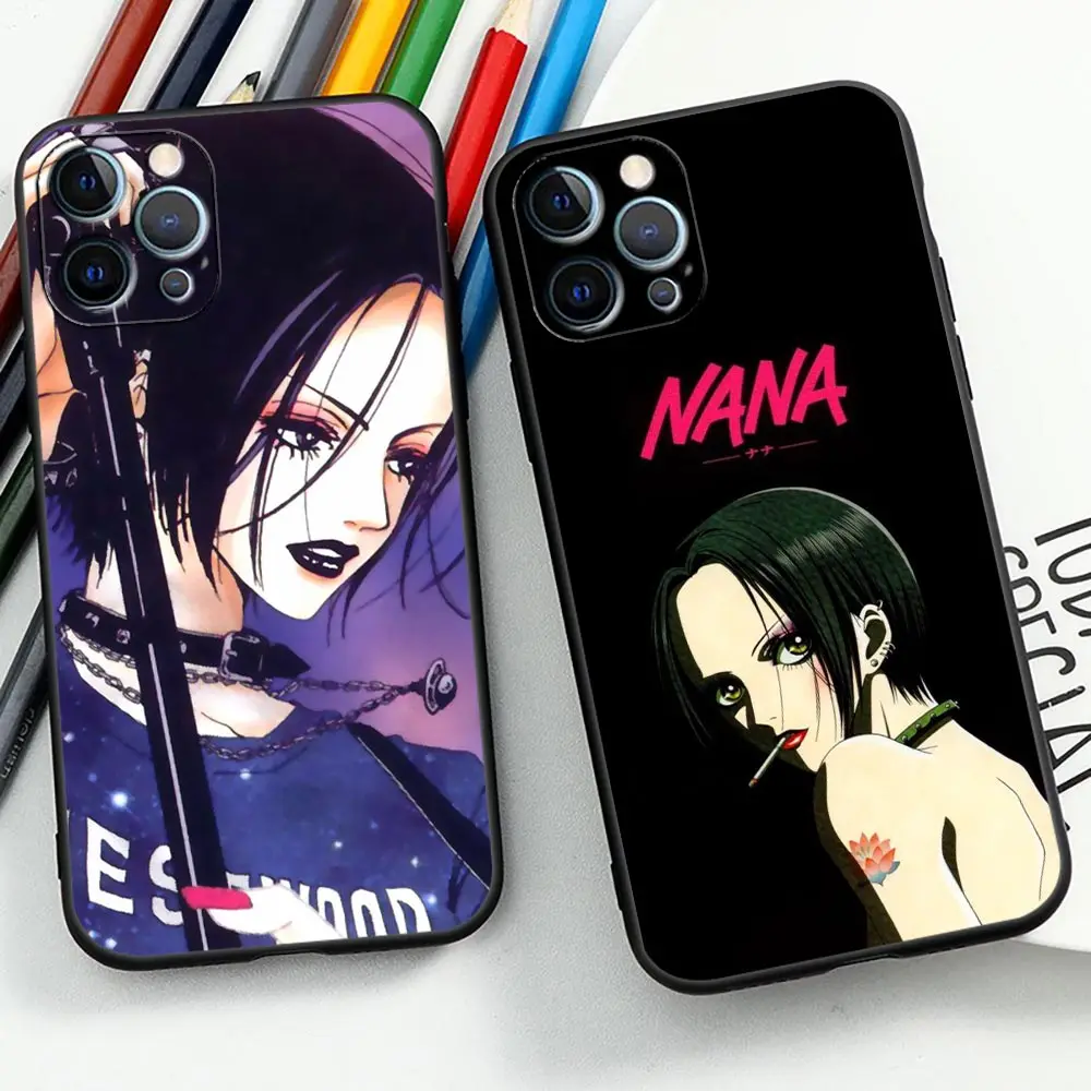 Nana Osaki on Purple Tie Dye Phone Case For iPhone Apple 15 14 13 12 11 Pro XS Max Mini X SE 8 7 Plus TPU Case Shell Funda Coque