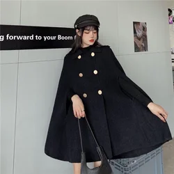 Autumn Winter Plus Size Women Coat Woolen Cloth Cloak Loose Overcoat Female High Quality 2025 Manteau Femme Hiver Oversize