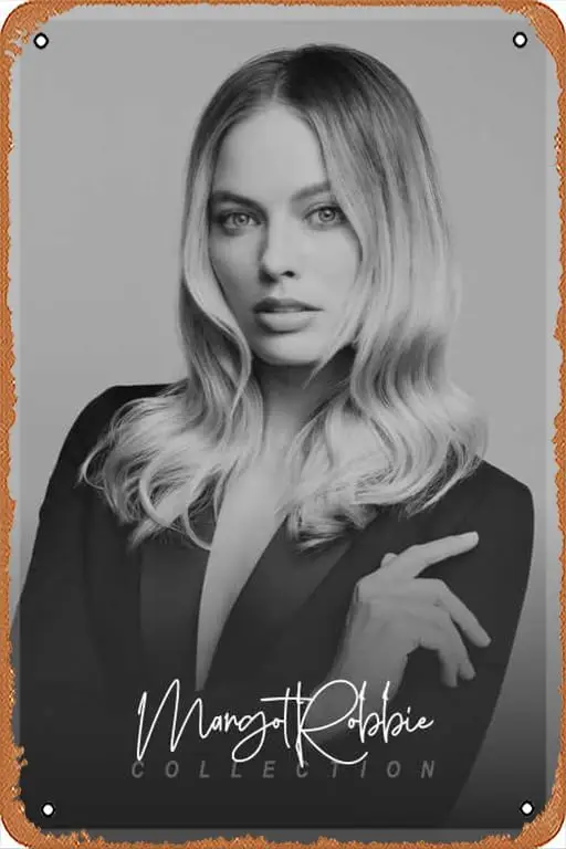 Margot Robbie (Acting) Retro Metal Sign for Garden Club Outdoor Indoor Home Wall Decorative 8x12 inch