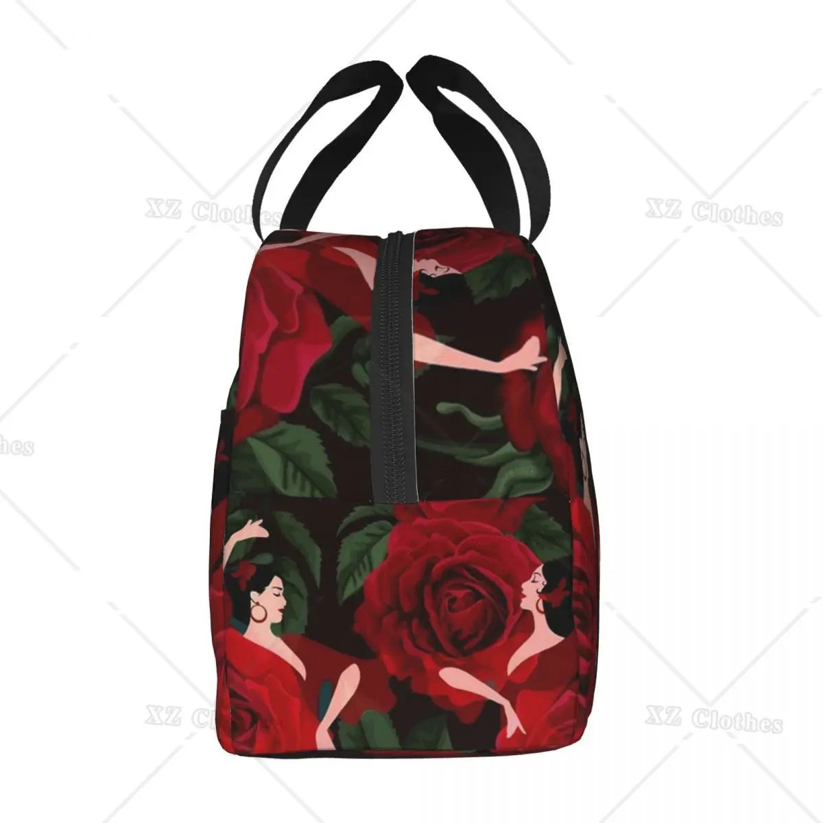 Flamenco Dance Dancer borsa termica per il pranzo per le donne rose Cooler Portable Picnic Lunch Box per il lavoro spagna spagnolo Oxford Tote