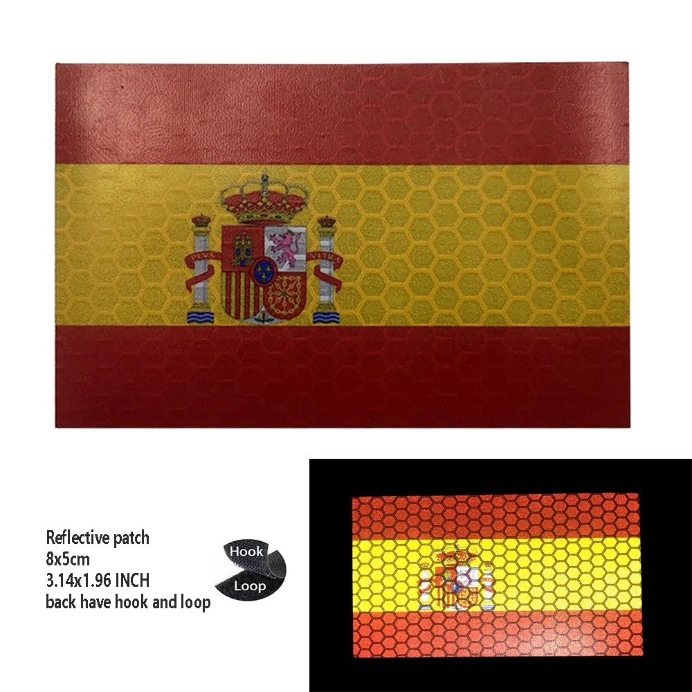 SPANIEN Infrarot IR Magic Badge Laser Cut Reflektierendes taktisches Moralarmband mit Rucksack-Klettverschluss-Patches für Kleidung