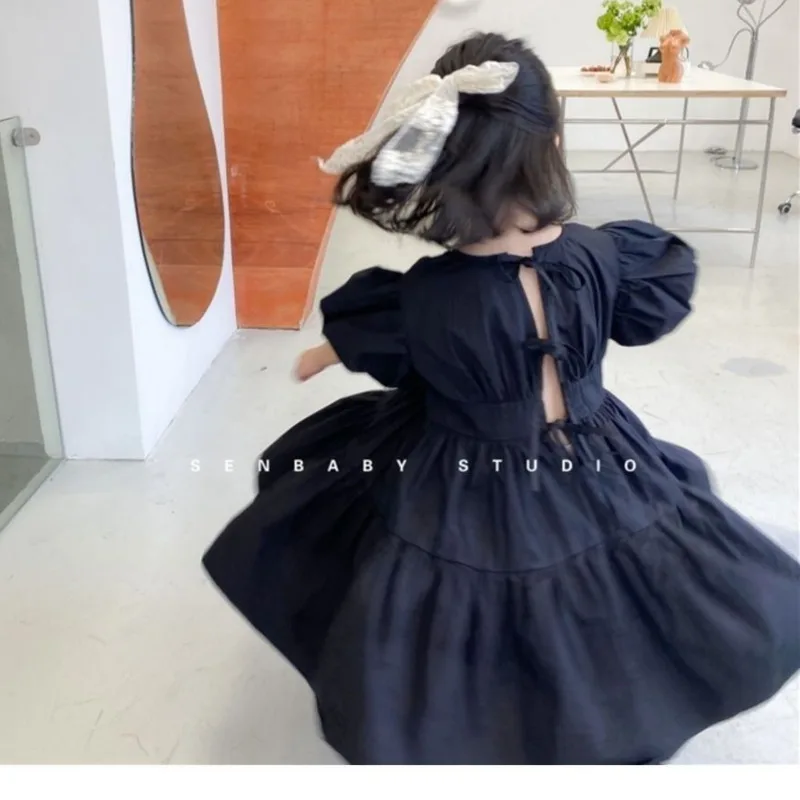 Summer Girls Casual Midi Dress Children Dresses For Teens Party Princess Sundress 12 13 15 Year Old Back Dress Princess Elegant