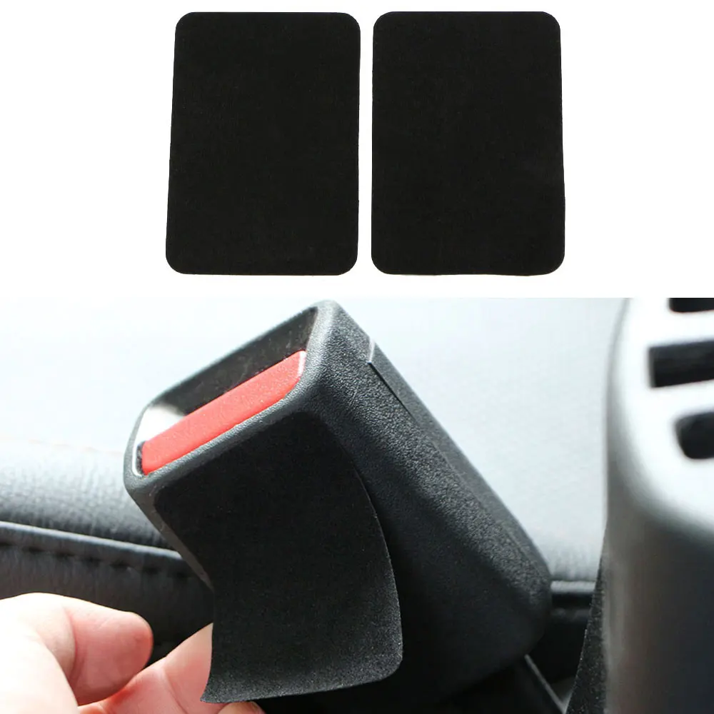 Car Safety Belt Buckle Anti-collision Sticker Pads 2Pcs Anti Noise Quite Lock Clip Protector Stickers Auto Accessories