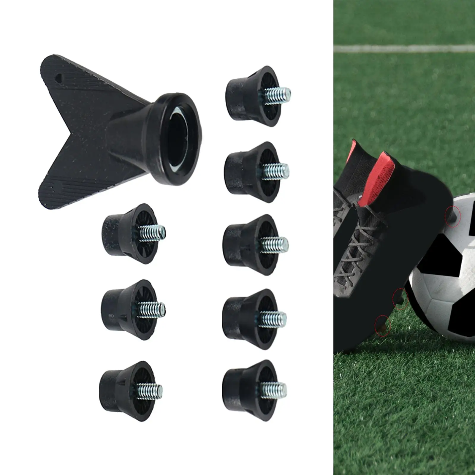 12x calcio Boot Studs punte di ricambio stabile antiscivolo tappeto erboso punte per scarpe da calcio borchie da Rugby per allenamento di scarpe da ginnastica atletiche