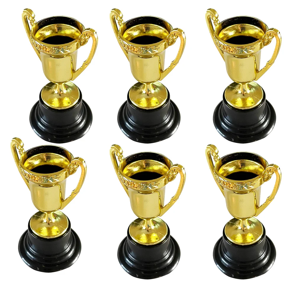 

6Pcs/Set Plastic Trophy Cups Small Gold Party Award Winner Kids Sports Competitions CeremonyGames Favors Decorations