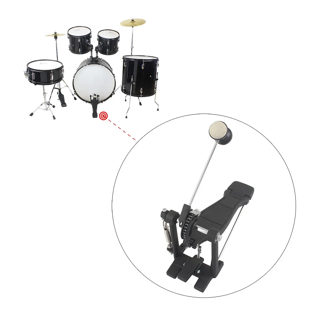 Jazz Drum Bass Drum Pedal with Stainless Steel Shaft Felt Head Beater Hammer Mallet Kick Percussion Instrument Accessory Parts view 2