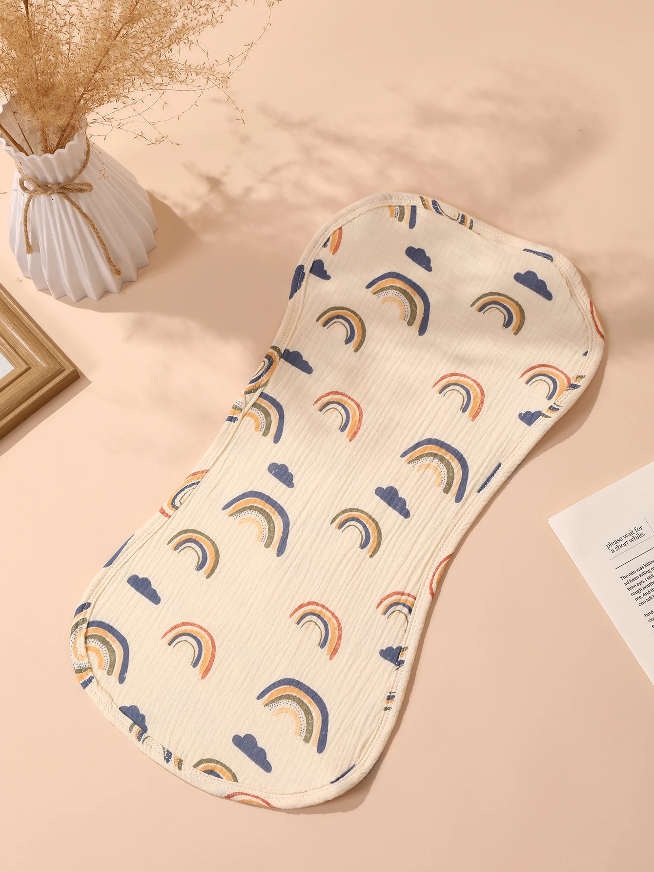 1pc 6 Layer Muslin Burp Pads High Absorbency Multi-use Baby Cloth Fashion Printed Newborn Feeding Essential