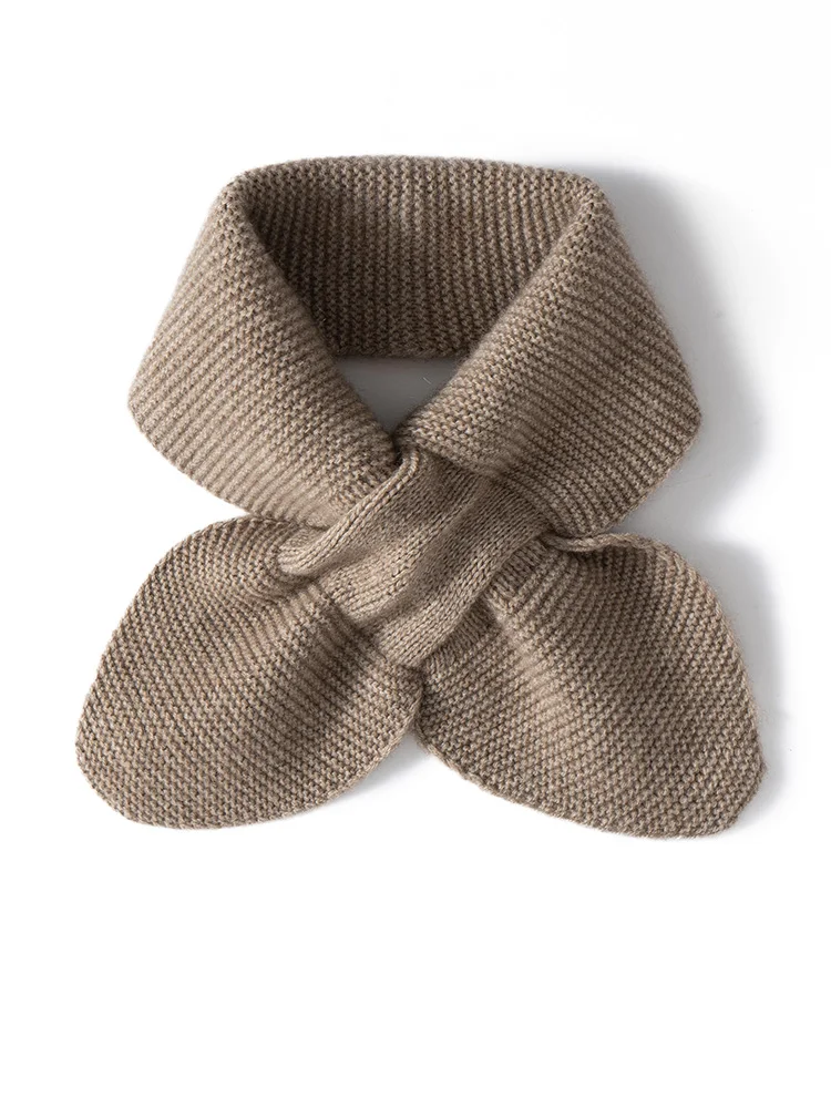 

New Chic Women 100% Cashmere Scarf Autumn Winter Cashmere Knitted Perforated Peach Heart Scarf Row Style Basic Soft Warm Scarf
