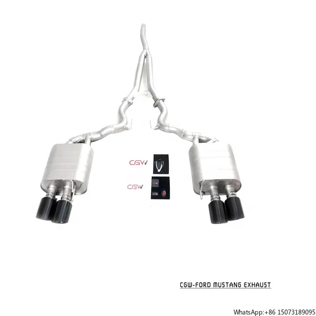 

owling Sound Performance Exhaust Muffler With Black Quad Tips for 2.3T GT500 Style