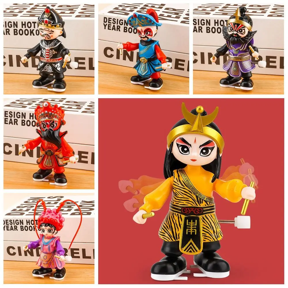 

Water Margin Opera Clockwork Doll Facial Makeup Winding Spring Walking Dancing Toy DIY Crafts Chinese Traditional