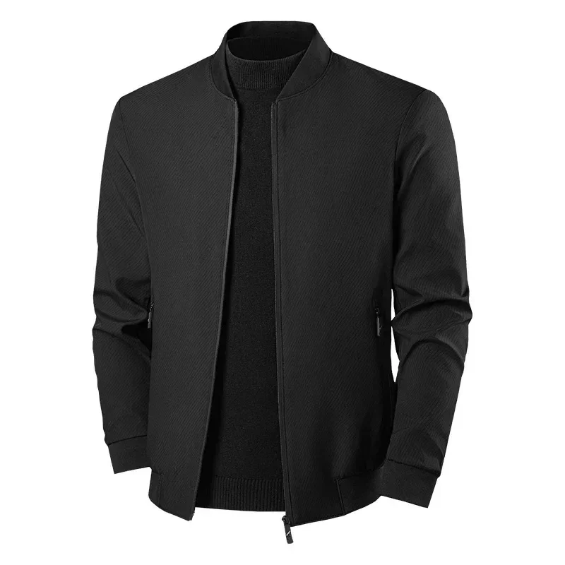 

LIBIELIY Men's Business Casual Thin Coat Puffer Jacket Baseball Collar Loose Solid Color Jacket Cashmere Coat Men Ferra