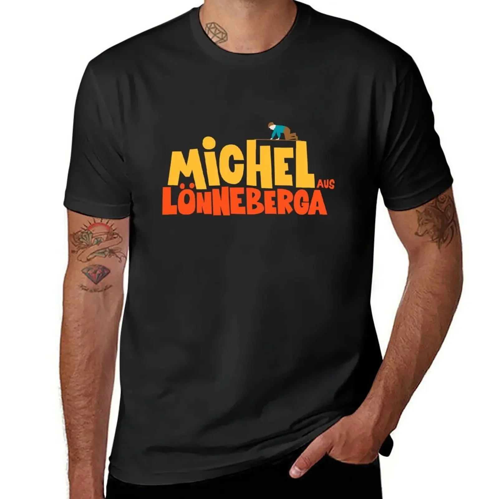 

Michel from Lnneberga - old children's films - Christmas films T-Shirt boys animal print big and tall t shirts for men