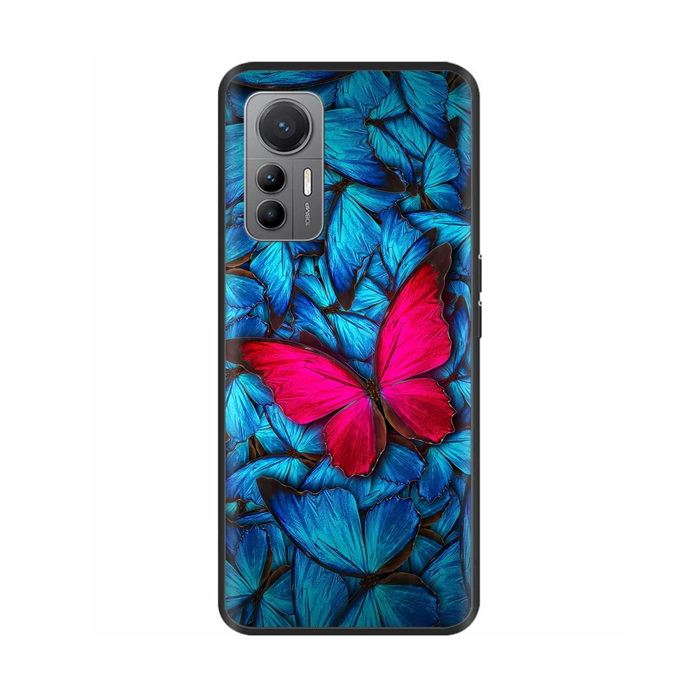 For Xiaomi 12 Lite Case Mi 12X TPU Cute Soft Silicone Flower Cat Back Cover for Xiaomi Mi 12 Pro Mi12 X Cases Mi12 12Pro Bumper