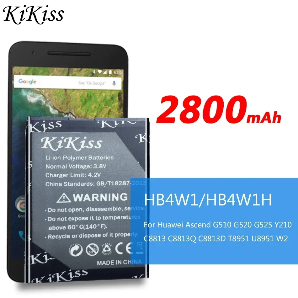 

Аккумулятор для Huawei Hua wei Ascend G510 G520 G525 Y210 Y530 U8951 T8951, перезаряжаемый аккумулятор для мобильного телефона HB4W1H HB4W1 2800 мАч