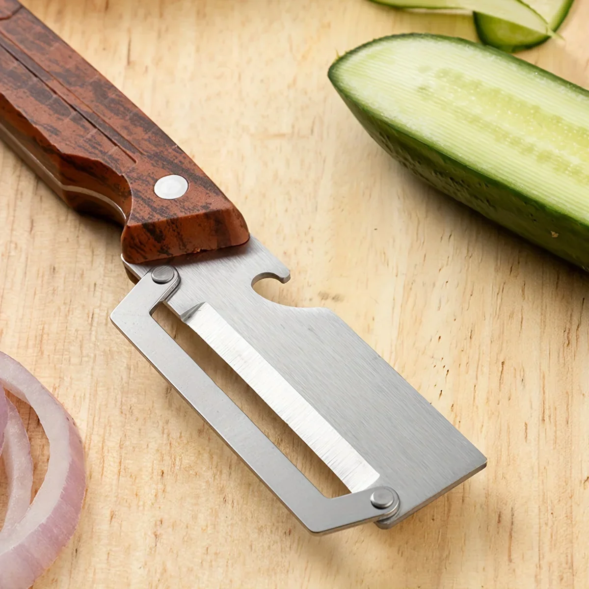 Stainless Steel Sugar Cane Peeler Wine Opener 2 in 1 Kitchen Fruit Peeling Tool Heavy Duty Durable Sharp Cane Stripper Cutter