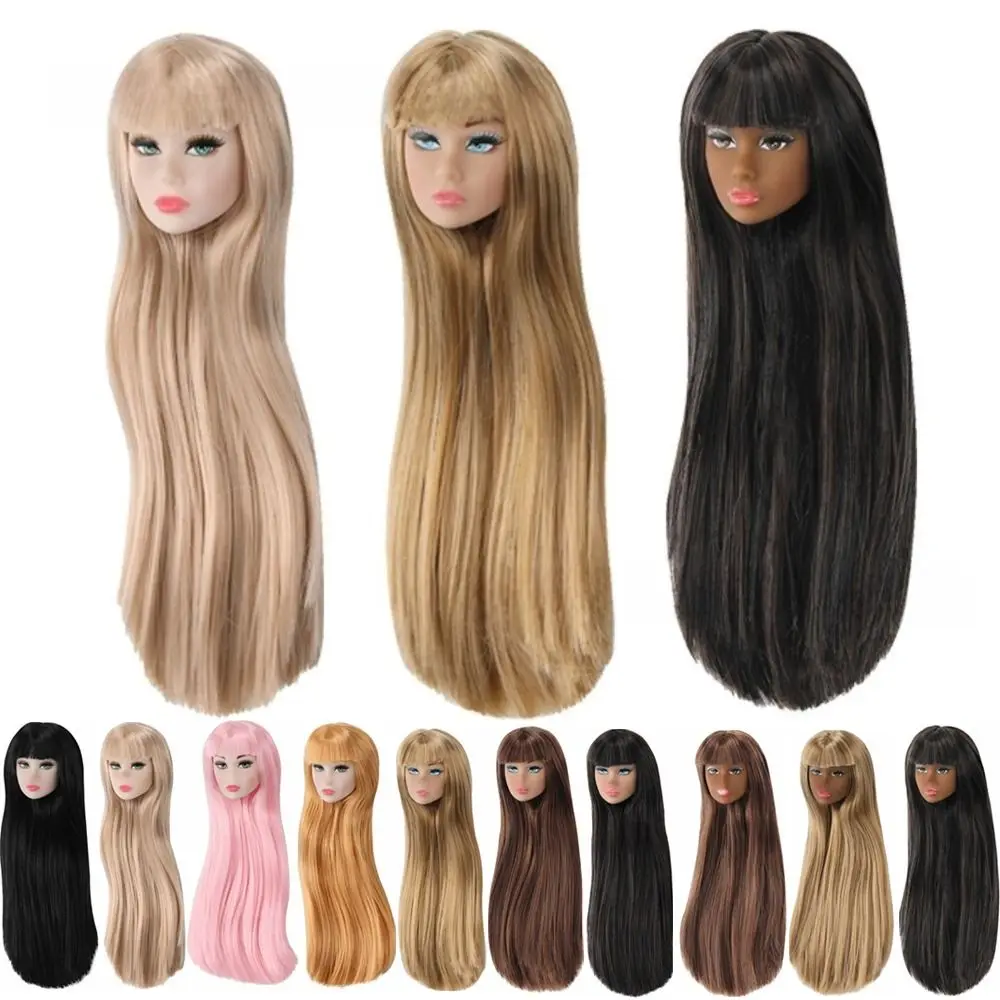 Europäischer Puppenkopf mit langen Haaren, weißer, normal gebräunter Haut, Übungskopf für Make-up, Modepuppenkopf für 11,5 Zoll BJD-Puppenkörper