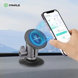 FANAUE Aluminum Magnetic Car Phone Holder Stand for Center Control Screen Dashboard for iPhone 14 13 12 Xiaomi Samsung Huawei