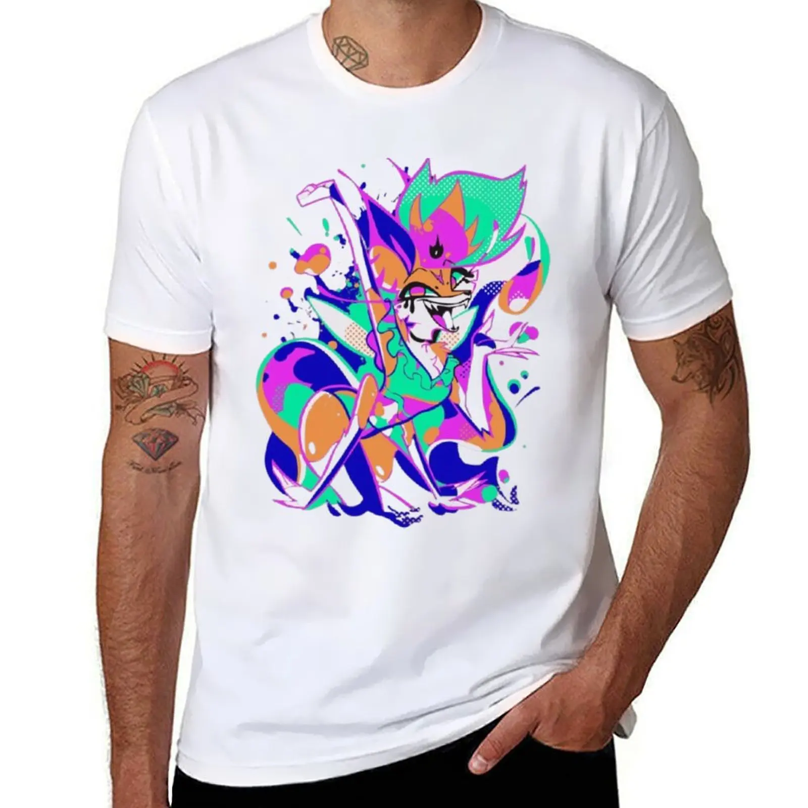 

Helluva Boss Queen Bee / Beelzebub Summer Splatter Pop Art T-Shirt t shirts for man graphic funny T-Shirt