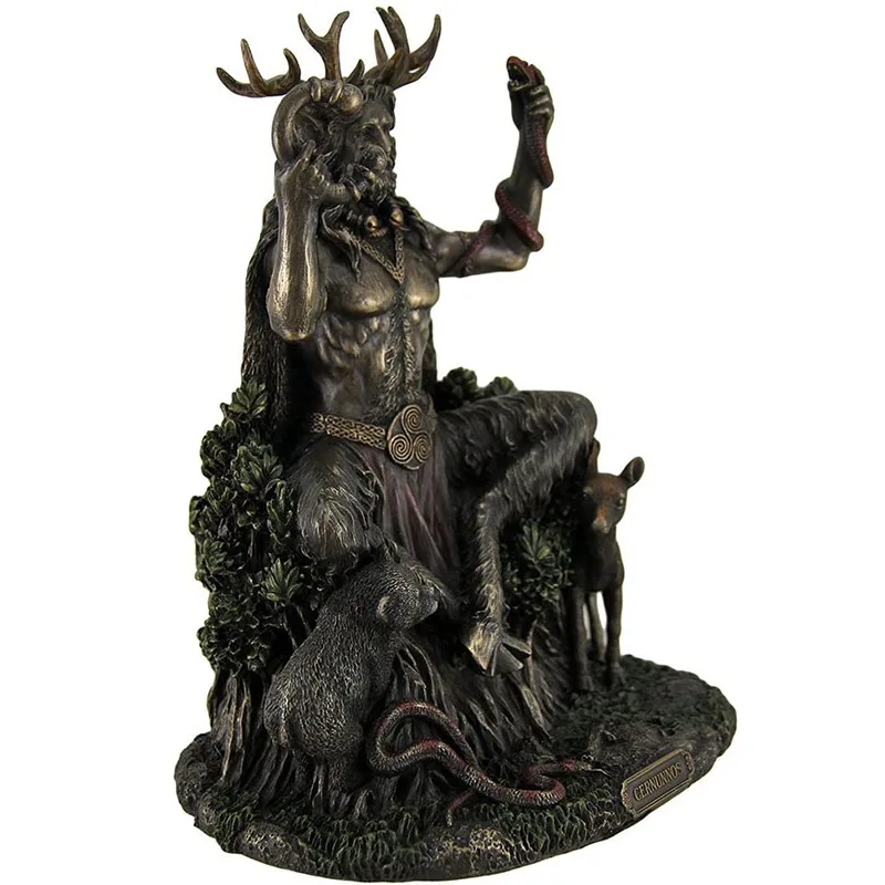 Imagem -03 - Celtic Mage Estátua Resina Chifres Deus Animal Cernunnos Escultura Artesanato Home Office Decoração do Jardim Estatueta Collectibles