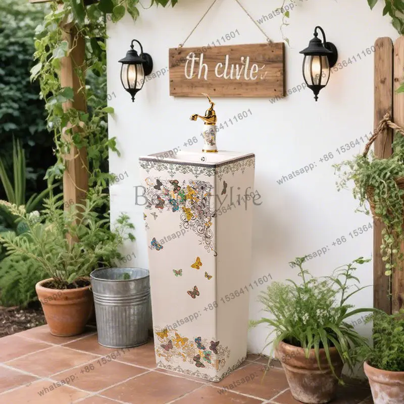 

Garden wash basin column outdoor square wash basin
