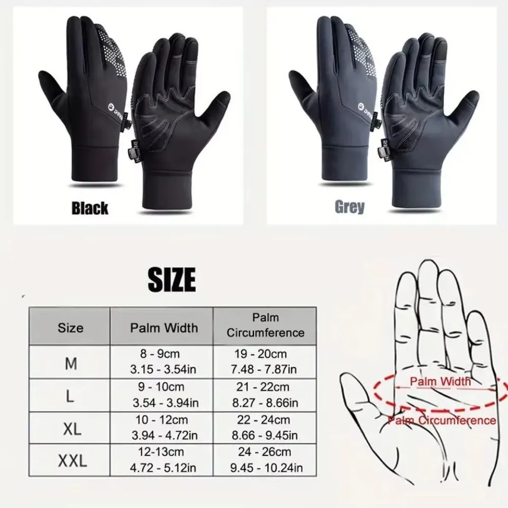 1 Pair Touch Screen​ Sports Ski Gloves​ ​Waterproof​ ​Windproof​ ​Outdoor Gloves​ ​ ​Thicken Warm​ ​Winter Warm Gloves Unisex​