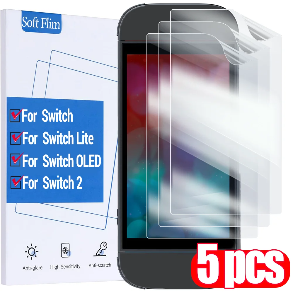 1-5Pcs Hydrogel Film for Nintendo Switch 2 Game Console Soft Films Anti Scratch Screen Protector for Switch Lite for Switch Oled