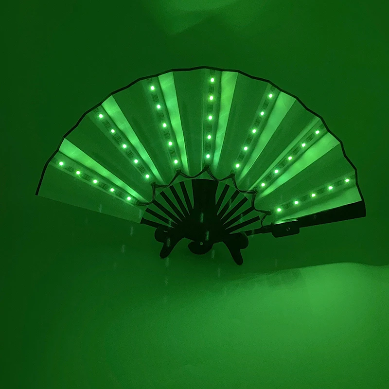 Carnival Rave Party Lighting Supplies Folding Hand fan  Multi Color For Choice LED Fan Glowing For Music Disco Wedding Party