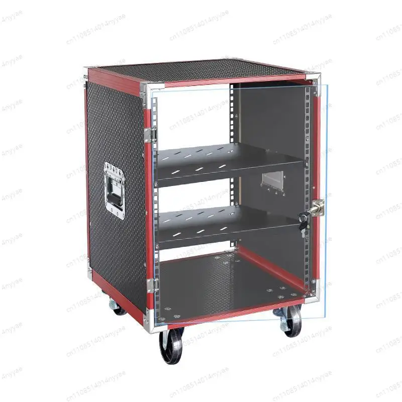 Outdoor Shockproof Rack Case - 10U/12U/16U Portable Flight Case for Audio, Reinforced Alloy Frame