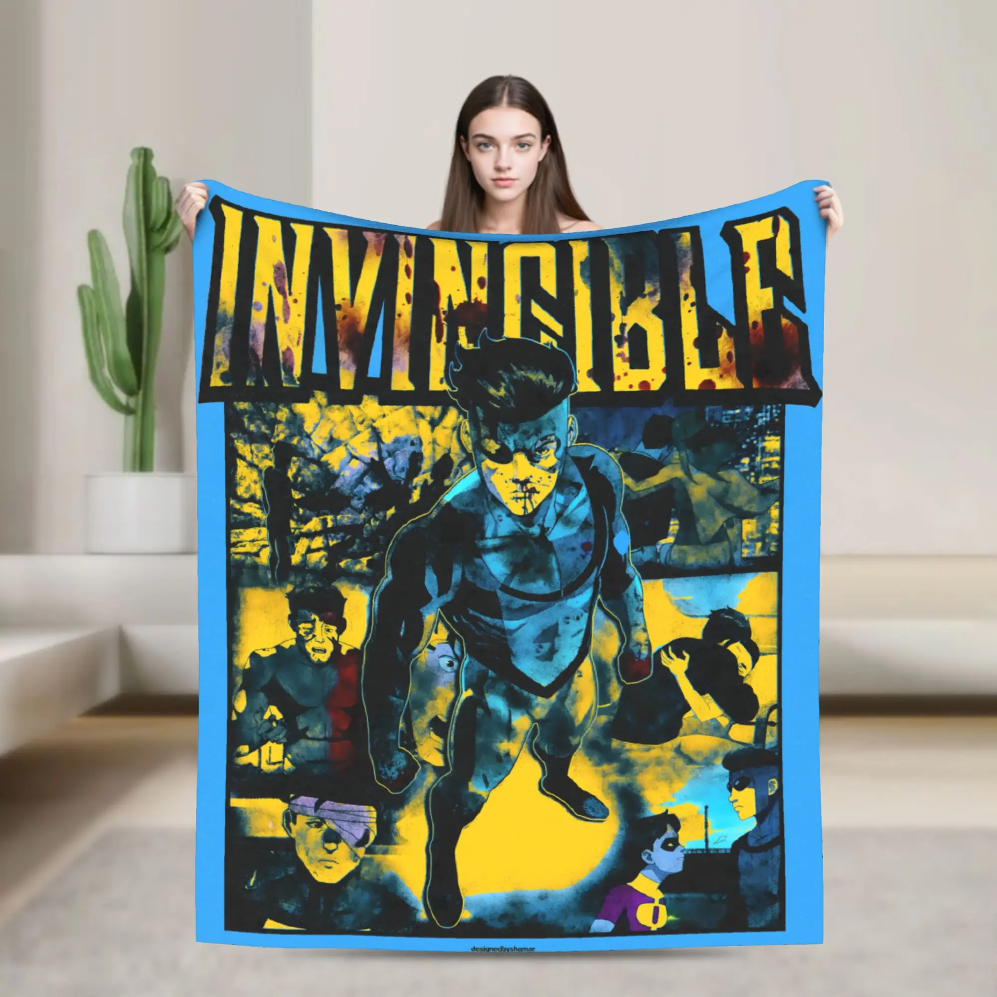 I-Invincible-S Plush Blanket Kids Adult  Flannel Bedding Throws For Couch Chair Sofa Bed Soft Design Quality Bedspread Gift Idea
