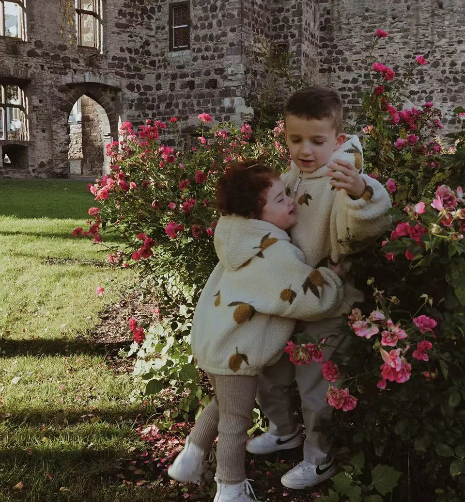 2025 KS الشتاء طفل الفتيات امبسوول الكرز هوديس جاكيتات السراويل مجموعات الاطفال ملابس الأولاد الكرتون ديناصور ملابس خارجية معاطف 1-9Yrs #2