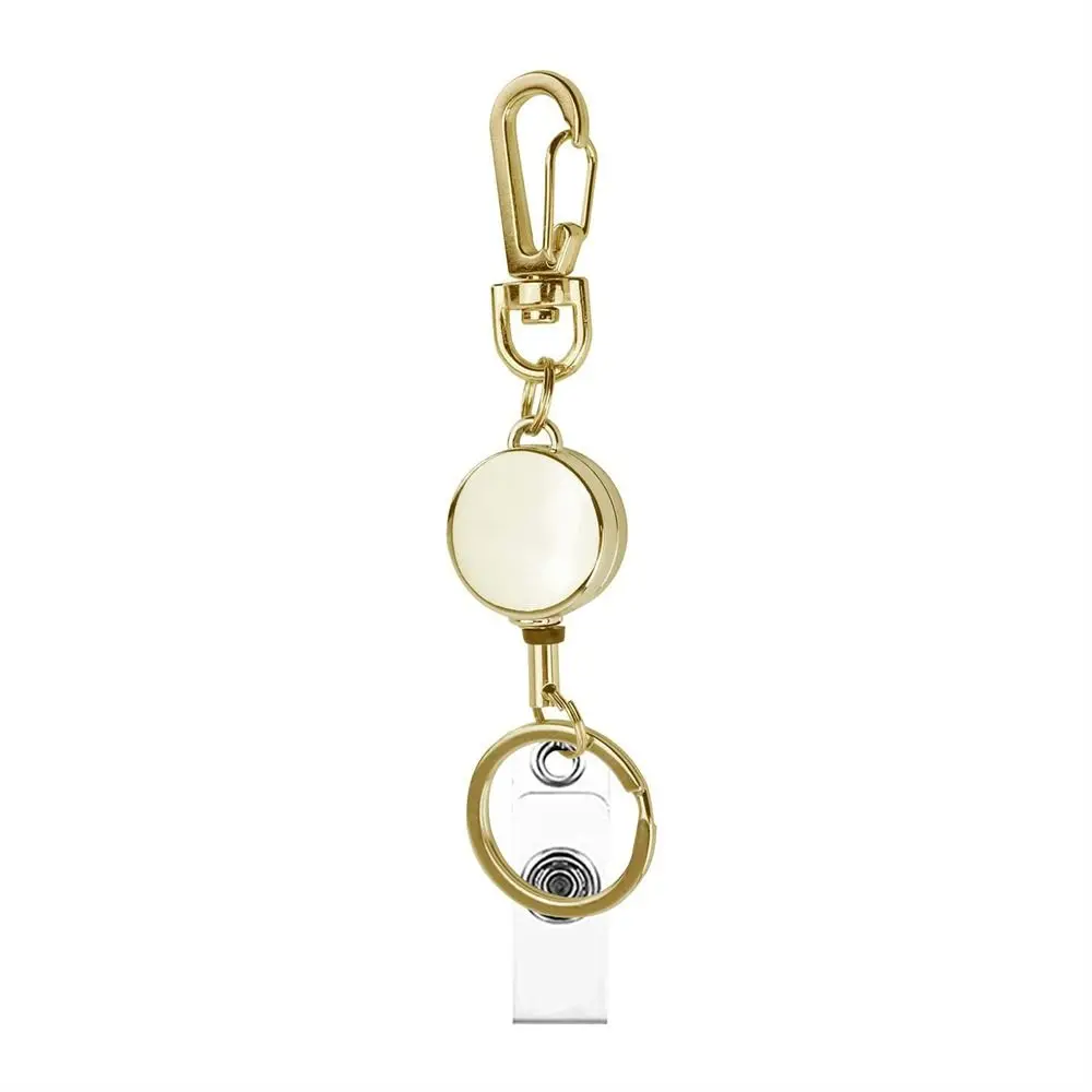 Badge Clip Extendable Retractable Badge Reel Pull Keyring Name Tag Nurse Badge Holder Round Chest Card ID Card Lanyards Students