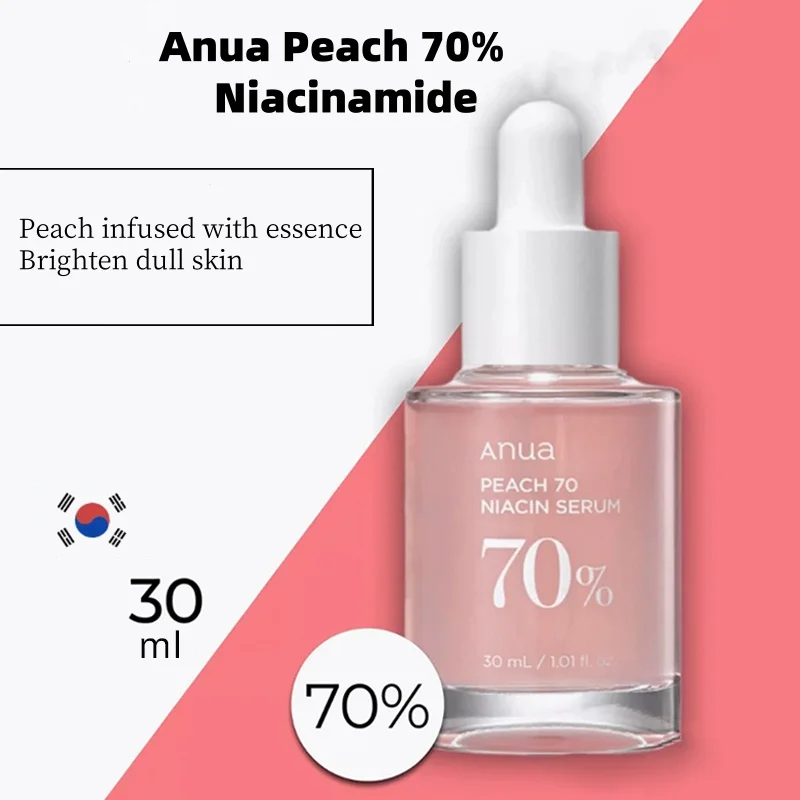 Anua Skin Care Sets Peach 70 Niacinamide Serum 10% Niacinamide + 4% Hyaluronic Acid Serum 30ml Korean Original Skincare Products