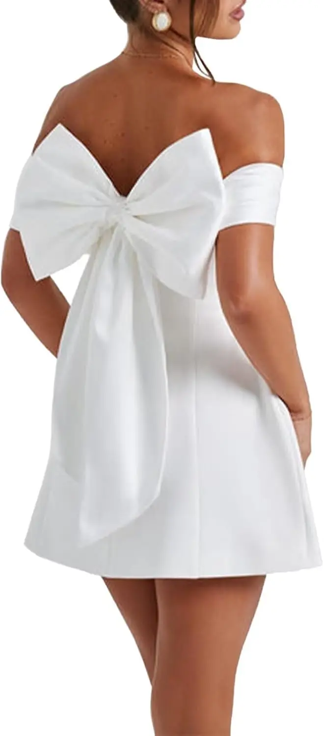 

Short Wedding Dresses for Bride 2025 Mini Bridal Dress for Women 2025 Bridal Shower Dress for Wedding Short Prom Evening Dresses