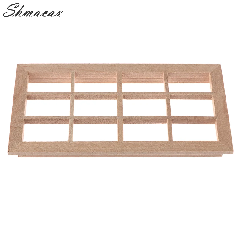 

1:12 Dollhouse Miniature Wooden 12-pane Window Frame Model Accessories Toys