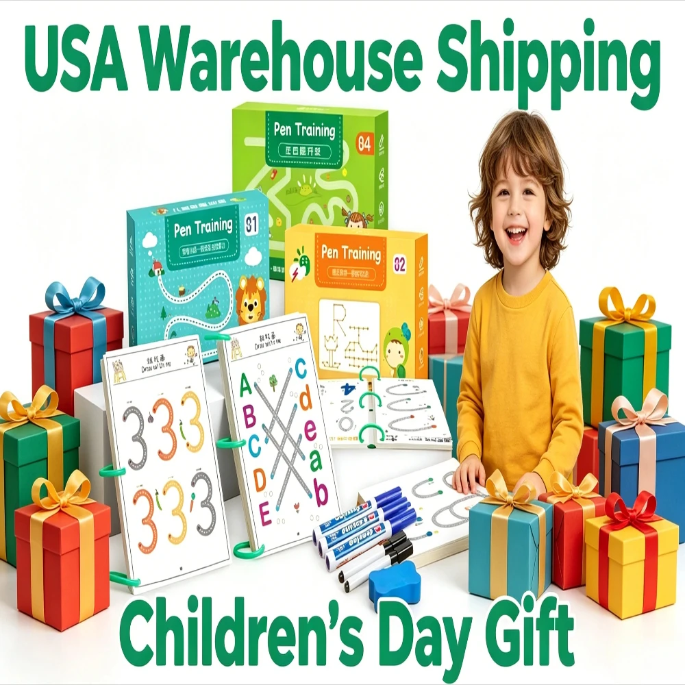 Pen Training Practice Set for Kids, Reusable Handwriting Workbook, Wipe-Clean Whiteboard, Alphabet Number Tracing Kit, Preschool Learning Activity Toy, Free Small Gift Included view 2