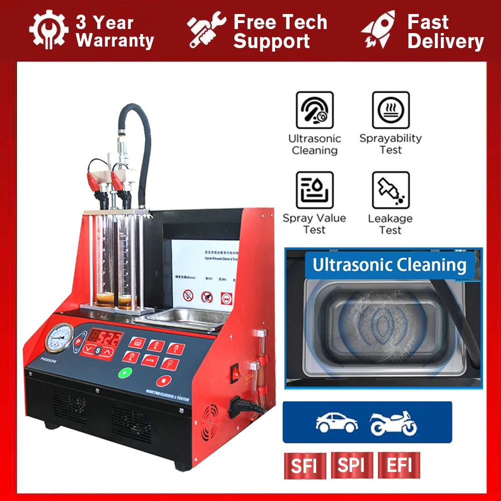 LAUNCH Fuel Spray Nozzle Cleaning Machine 2 Cylinder Car Injector Cleaner 110V 220V  Auto Motorcycle Fuel Injector Tester Tool