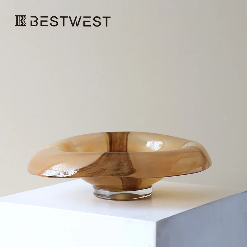 Fruit plate light luxury high-end living room coffee table household exquisite high value artistic sense ornament medium and anc