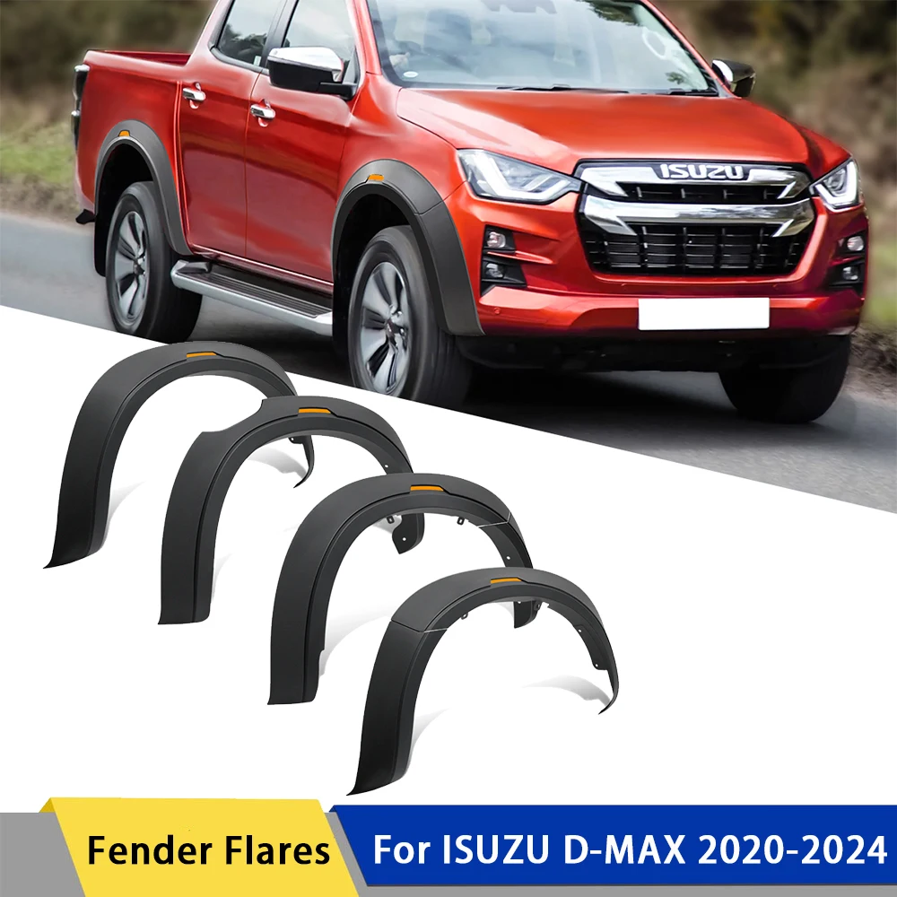 

Fender Flares Wheel Arch with Reflector Fit for Isuzu D-max 2020-2024 Matte Black Mudguards Car Parts Exterior Accessories